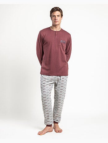 ADMAS Pijama Manga Larga Tapeta Kayaking para Hombre