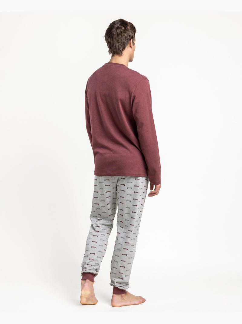 ADMAS Pijama Manga Larga Tapeta Kayaking para Hombre Granate - Kiabi