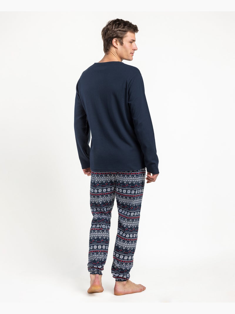 ADMAS Pijama Manga Larga Tapeta Lou Lou Cold para Hombre Azul marino - Kiabi