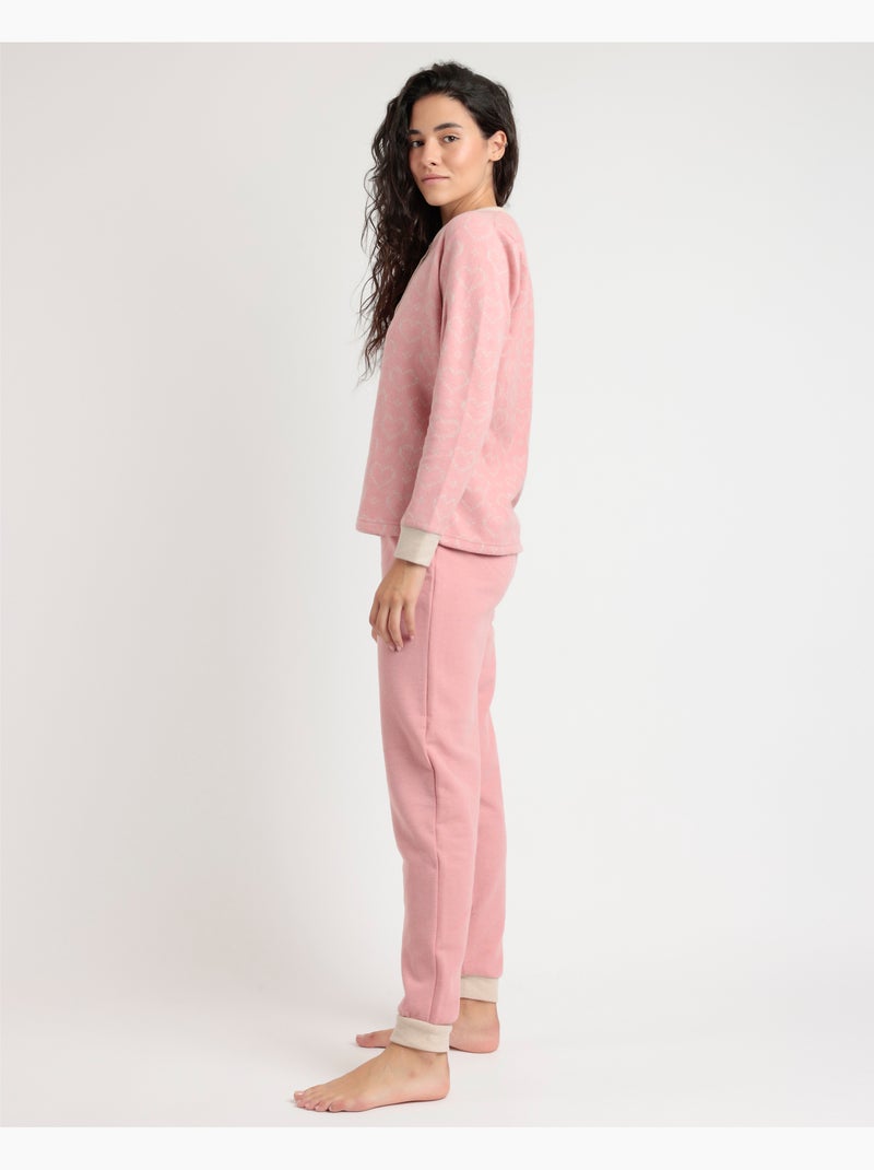 ADMAS Pijama Manga Larga Tapeta Love To Love para Mujer Rosa - Kiabi