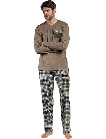 ADMAS Pijama Manga Larga Tapeta Never Give Up para Hombre