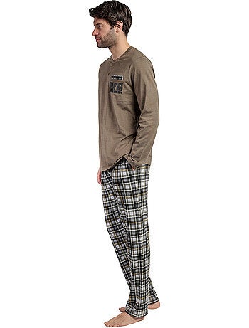 ADMAS Pijama Manga Larga Tapeta Never Give Up para Hombre