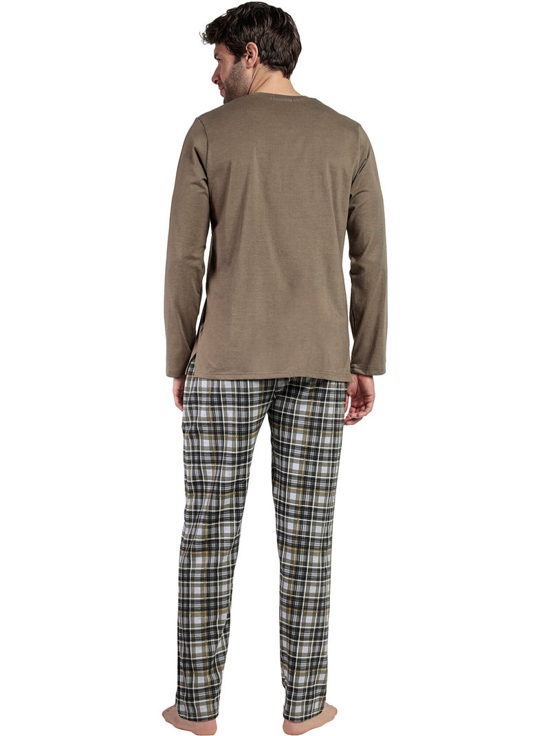 ADMAS Pijama Manga Larga Tapeta Never Give Up para Hombre Verde - Kiabi