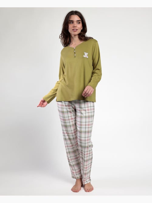 ADMAS Pijama Manga Larga Tapeta Smile Everyday para Mujer - Kiabi ADMAS Pijama Manga Larga Tapeta Smile Everyday para Mujer - Kiabi