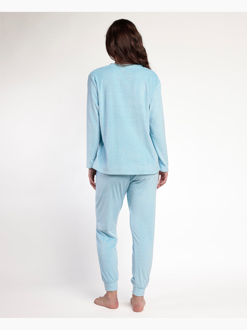 ADMAS Pijama Manga Larga Terciopelo Sweet Duckling para Mujer Azul - Kiabi