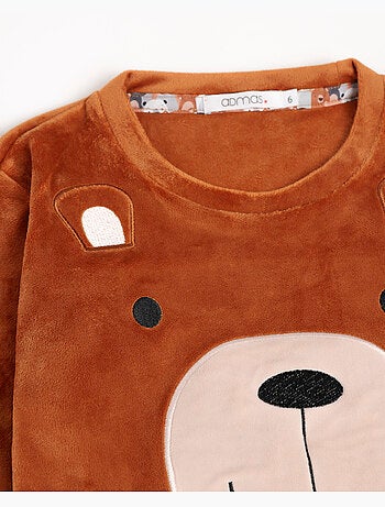 ADMAS Pijama Manga Larga Velvet Bear Family para Niña