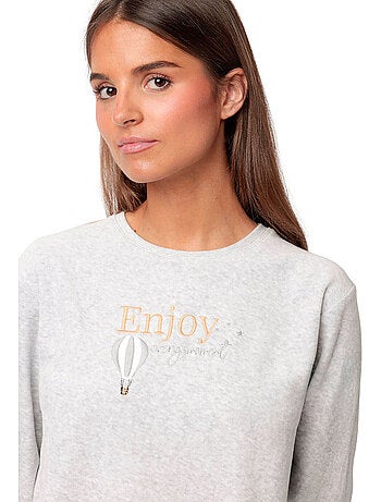 ADMAS Pijama Manga Larga Velvet Enjoy Every Moment para Mujer