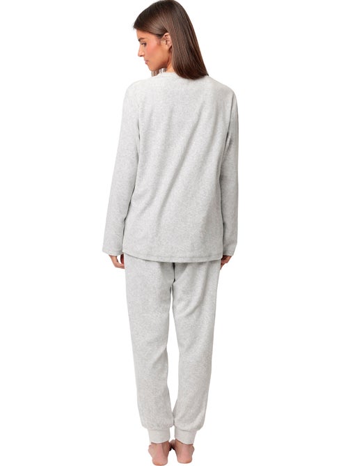ADMAS Pijama Manga Larga Velvet Enjoy Every Moment para Mujer - Kiabi ADMAS Pijama Manga Larga Velvet Enjoy Every Moment para Mujer - Kiabi