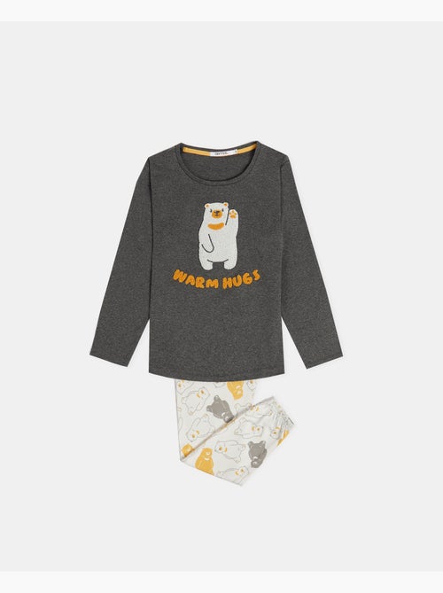 ADMAS Pijama Manga Larga Warm Hugs para Niña - Kiabi ADMAS Pijama Manga Larga Warm Hugs para Niña - Kiabi