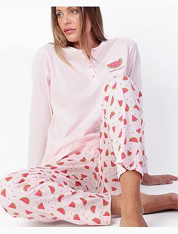 ADMAS Pijama Manga Larga Watermelon para Mujer