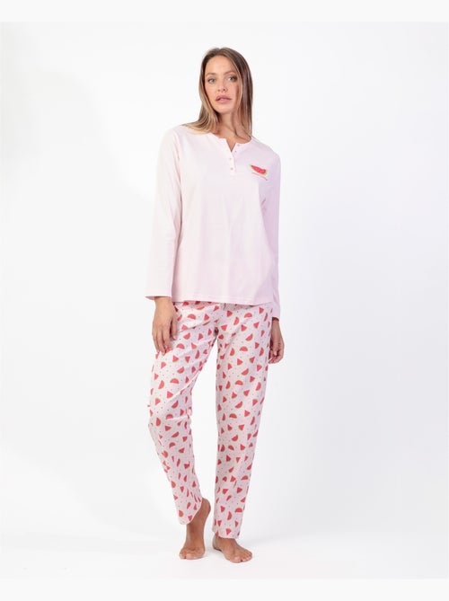 ADMAS Pijama Manga Larga Watermelon para Mujer - Kiabi ADMAS Pijama Manga Larga Watermelon para Mujer - Kiabi