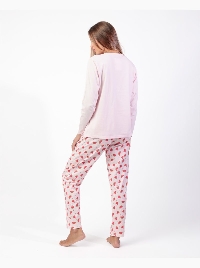 ADMAS Pijama Manga Larga Watermelon para Mujer Rosa - Kiabi