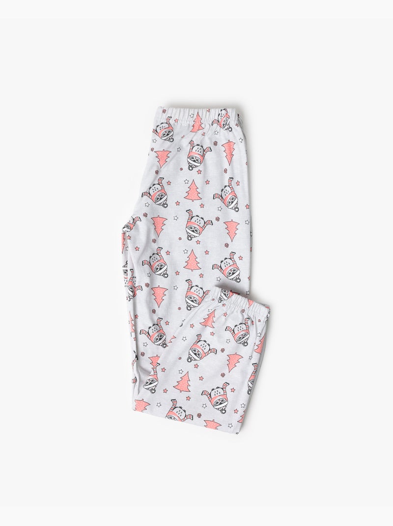 ADMAS Pijama Manga Larga Winter Owl para Niña Gris jaspeado - Kiabi