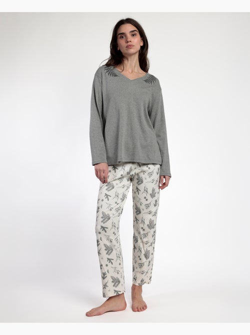 ADMAS Pijama Manga Larga Winter Wood para Mujer - Kiabi ADMAS Pijama Manga Larga Winter Wood para Mujer - Kiabi