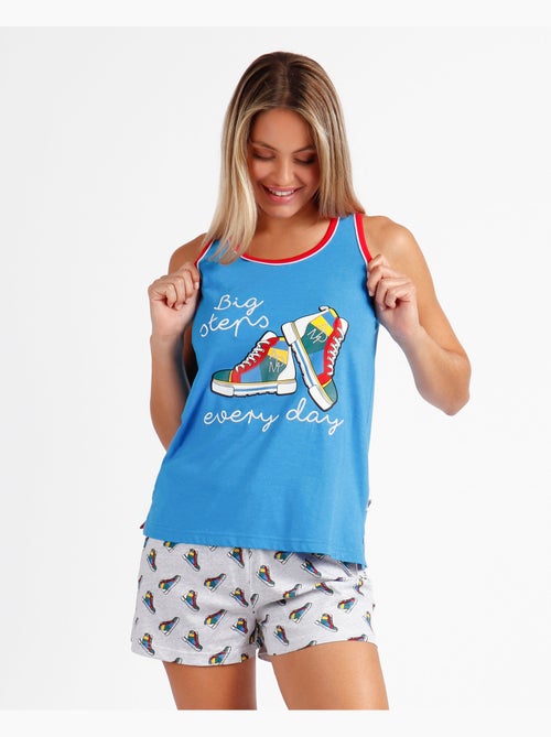 ADMAS Pijama Sin Mangas Big Steps para Mujer - Kiabi ADMAS Pijama Sin Mangas Big Steps para Mujer - Kiabi