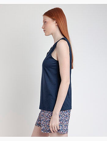ADMAS Pijama Sin Mangas Blue And Pink Liberty para Mujer