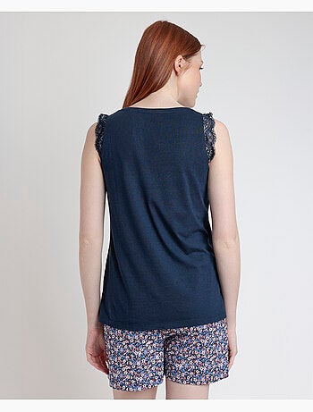 ADMAS Pijama Sin Mangas Blue And Pink Liberty para Mujer