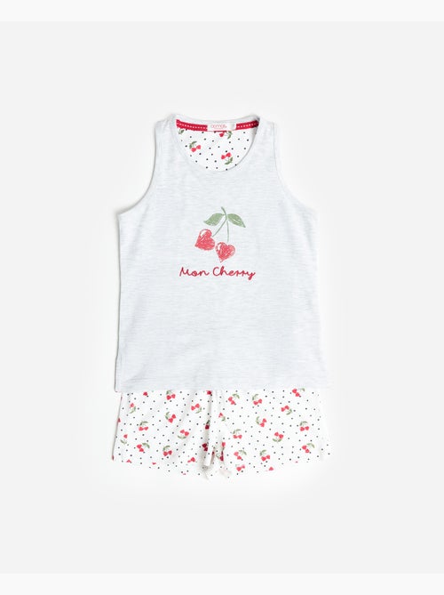 ADMAS Pijama Sin mangas Cherries para Niña - Kiabi ADMAS Pijama Sin mangas Cherries para Niña - Kiabi