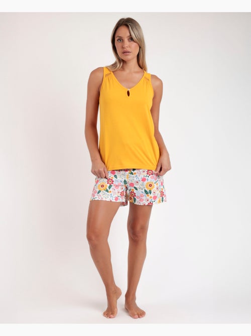 ADMAS Pijama Sin Mangas Gold Flowers para Mujer - Kiabi