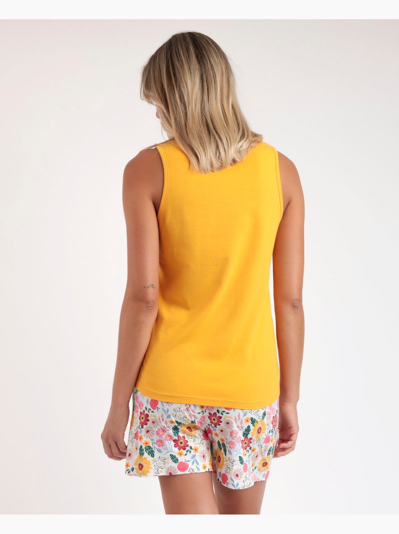 ADMAS Pijama Sin Mangas Gold Flowers para Mujer Mostaza - Kiabi
