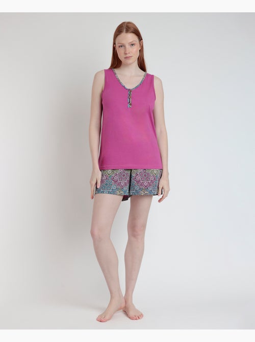 ADMAS Pijama Sin Mangas Mandala Flower para Mujer - Kiabi ADMAS Pijama Sin Mangas Mandala Flower para Mujer - Kiabi