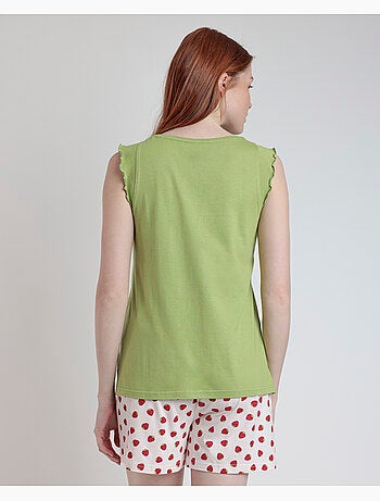 ADMAS Pijama Sin Mangas Strawberry Field para Mujer