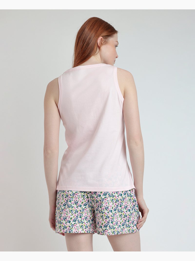 ADMAS Pijama Sin Mangas Sweet Garden para Mujer Rosa claro - Kiabi