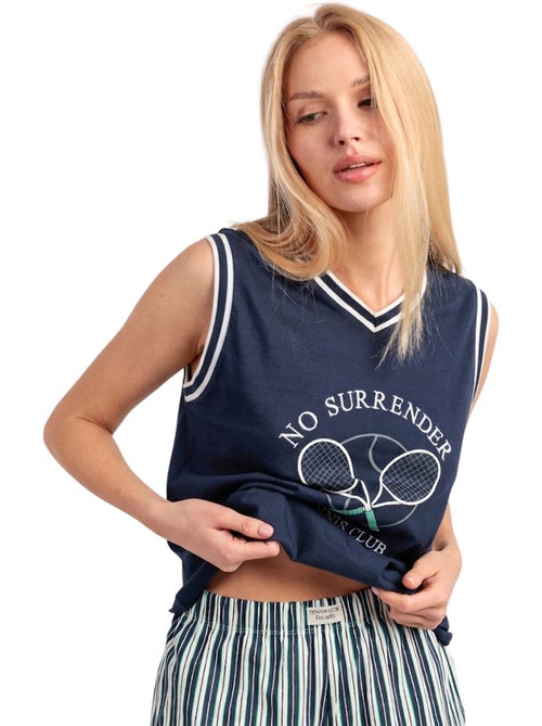ADMAS Pijama Sin mangas Tennis Club para Mujer - Kiabi ADMAS Pijama Sin mangas Tennis Club para Mujer - Kiabi