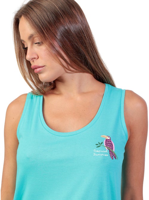 ADMAS Pijama Sin mangas Tropical Summer para Mujer - Kiabi ADMAS Pijama Sin mangas Tropical Summer para Mujer - Kiabi