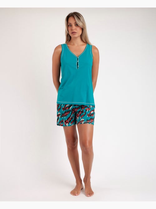 ADMAS Pijama Sin Mangas Wild Safari para Mujer - Kiabi ADMAS Pijama Sin Mangas Wild Safari para Mujer - Kiabi