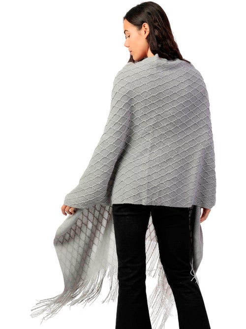 ADMAS Poncho de Punto Abierto Botones Knitted Elegance para Mujer - Kiabi