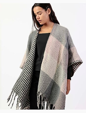 ADMAS Poncho de Punto Abierto Doble Cara Trendy Layers para Mujer