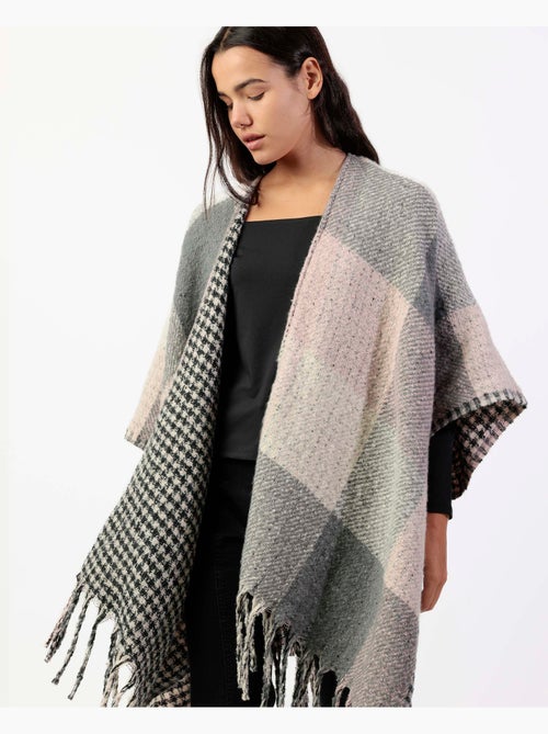 ADMAS Poncho de Punto Abierto Doble Cara Trendy Layers para Mujer - Kiabi