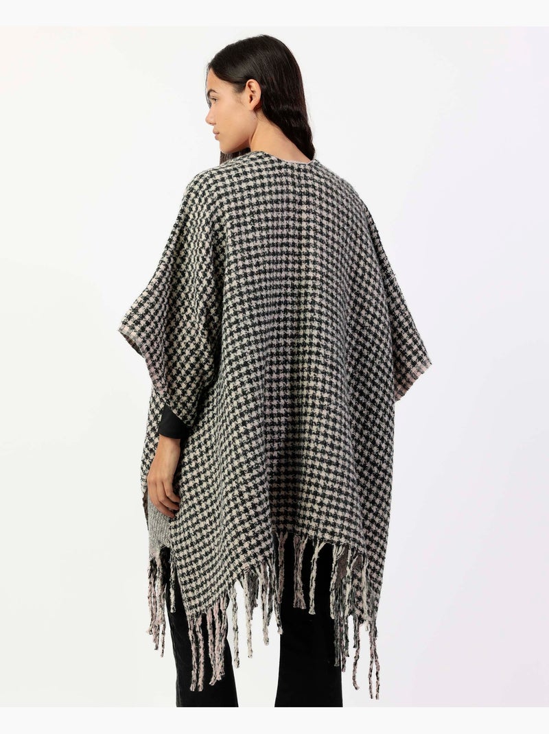 ADMAS Poncho de Punto Abierto Doble Cara Trendy Layers para Mujer Gris - Kiabi