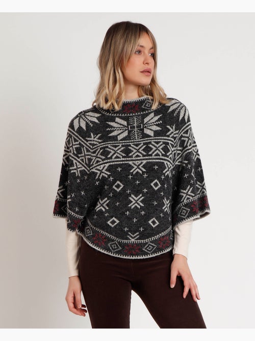 ADMAS Poncho de Punto Cenefa Snow para Mujer - Kiabi