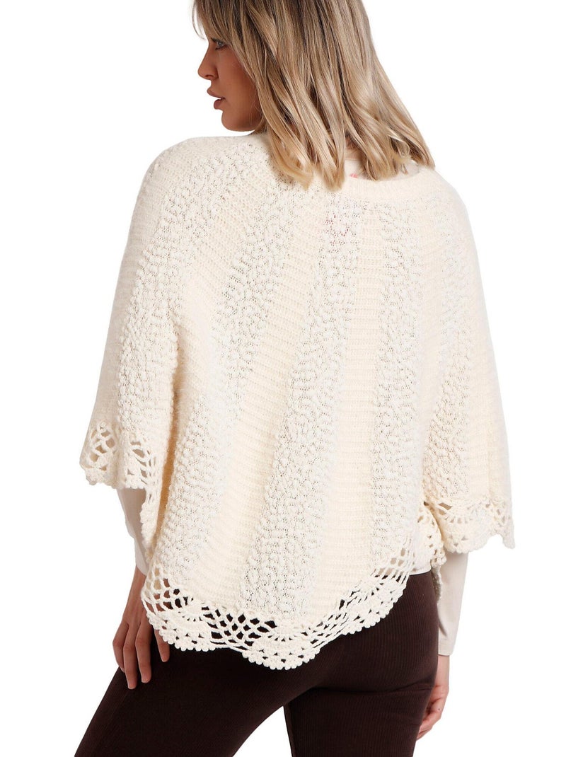 ADMAS Poncho de Punto Liso Romantic para Mujer Crudo - Kiabi