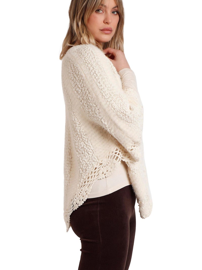 ADMAS Poncho de Punto Liso Romantic para Mujer Crudo - Kiabi