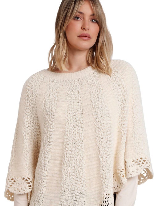 ADMAS Poncho de Punto Liso Romantic para Mujer - Kiabi