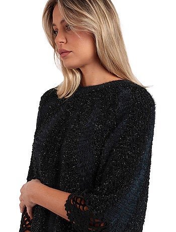 ADMAS Poncho de Punto Liso Romantic para Mujer