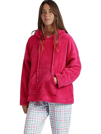 ADMAS Sudadera Manga Larga Calentita Corel Capucha para Mujer