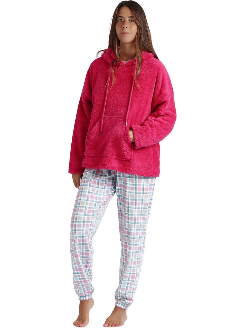 ADMAS Sudadera Manga Larga Calentita Corel Capucha para Mujer Rosa - Kiabi