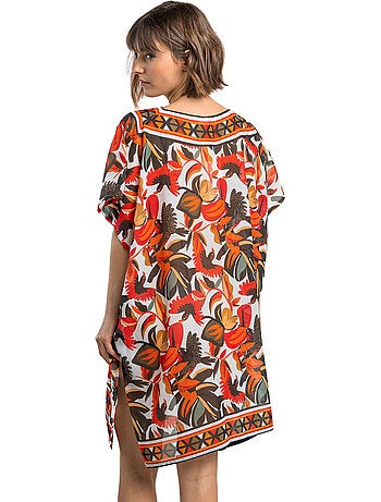 ADMAS Vestido Kaftan Manga Corta Multicolor Paradise para Mujer