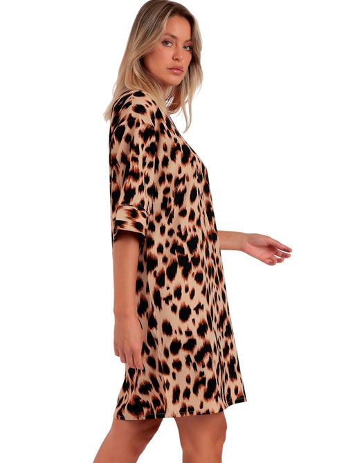 ADMAS Vestido Kimono Manga Francesa Big Skin para Mujer - Kiabi ADMAS Vestido Kimono Manga Francesa Big Skin para Mujer - Kiabi