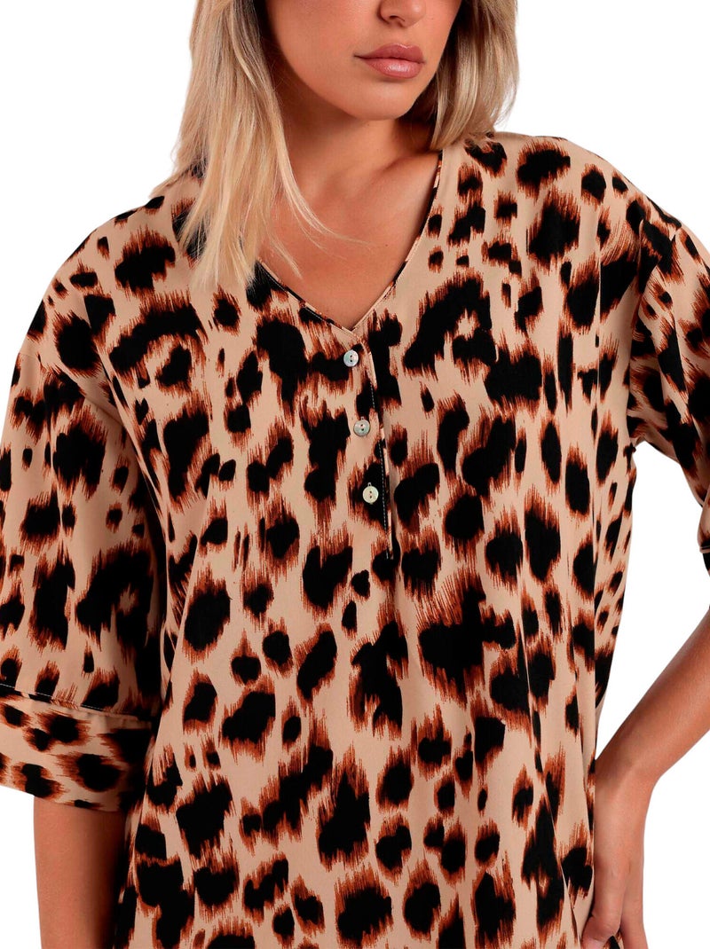 ADMAS Vestido Kimono Manga Francesa Big Skin para Mujer Multicolor - Kiabi