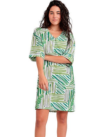 ADMAS Vestido Kimono Manga Francesa Green Summer para Mujer
