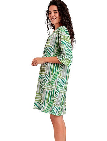 ADMAS Vestido Kimono Manga Francesa Green Summer para Mujer
