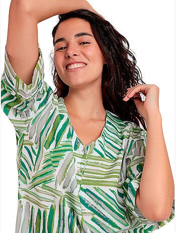 ADMAS Vestido Kimono Manga Francesa Green Summer para Mujer