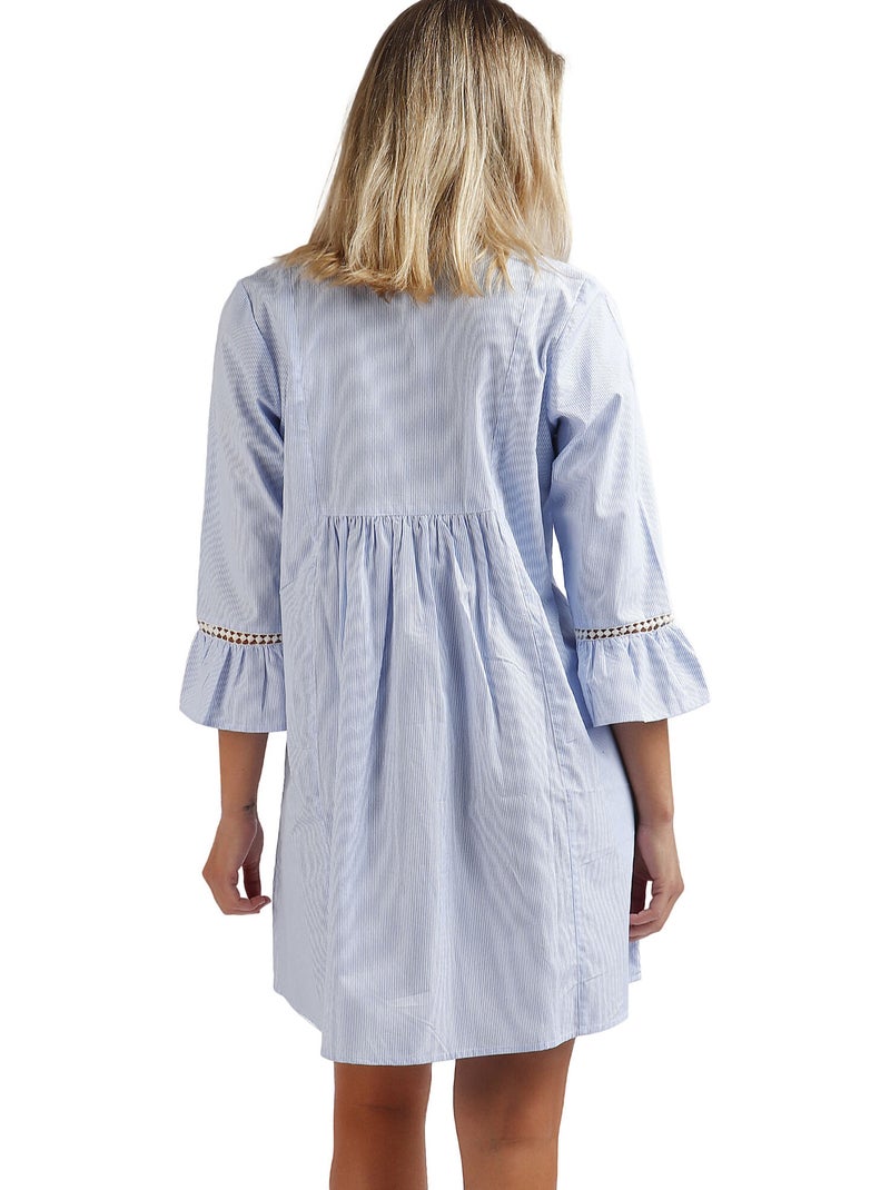 ADMAS Vestido Manga Acampanada Sail Time para Mujer Azul - Kiabi