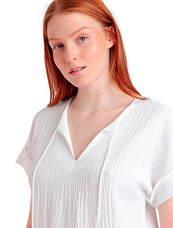 ADMAS Vestido Manga Corta Linen Style para Mujer