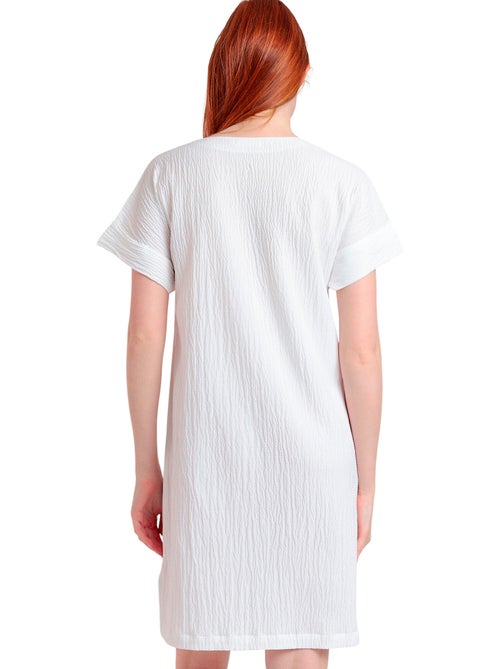 ADMAS Vestido Manga Corta Linen Style para Mujer - Kiabi ADMAS Vestido Manga Corta Linen Style para Mujer - Kiabi